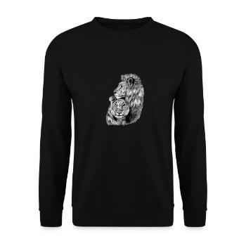 lion et lionne - Sweat-shirt Unisexe - noir - Devant - Alina (178cm) & Michal (187cm)