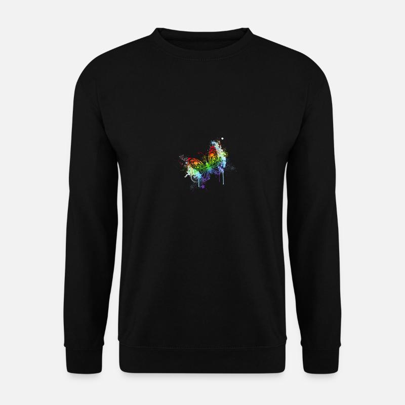 Schmetterling Splash of Colour - Unisex Pullover - Schwarz