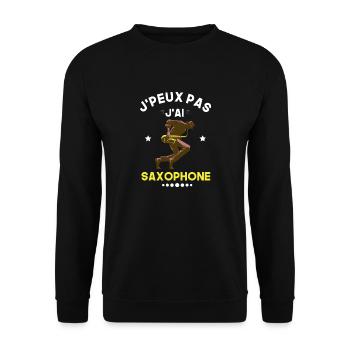 je peux pas j'ai saxophone - Sweat-shirt Unisexe - noir - Devant - Alina (178cm) & Michal (187cm)