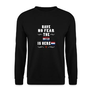 HABEN SIE KEINE ANGST, DASS DIE HOLLÄNDER HIER SIND - Unisex Pullover - Schwarz - Vorne - Alina (178cm) & Michal (187cm)