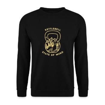 KB State of Mind YELLOW (thick letters) - Unisex Sweatshirt - black - Front - Alina (178cm) & Michal (187cm)