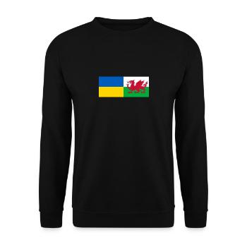 wales Ukraine - Unisex Pullover - Schwarz - Vorne - Alina (178cm) & Michal (187cm)
