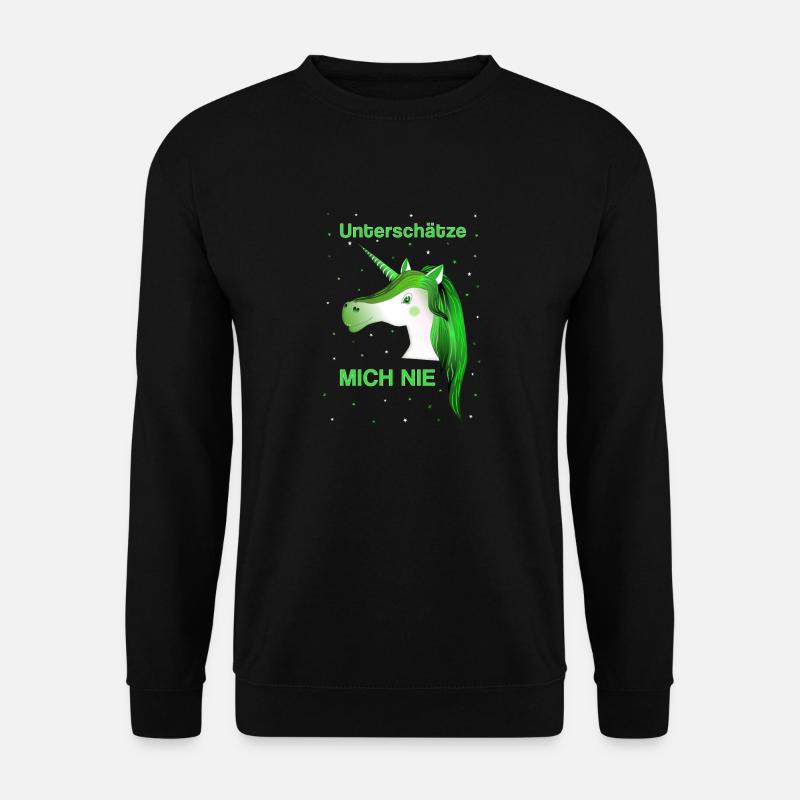 Einhorn grünes Einhorn - Unisex Pullover - Schwarz