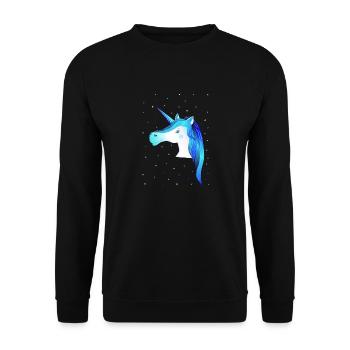 Licorne Licorne bleue Licorne - Sweat-shirt Unisexe - noir - Devant - Alina (178cm) & Michal (187cm)