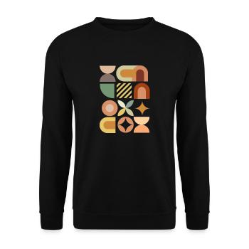 Design abstrait Bauhaus avec différentes formes - Sweat-shirt Unisexe - noir - Devant - Alina (178cm) & Michal (187cm)