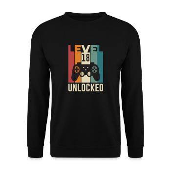 18. Geburtstag Gamer Geschenk Zocken - Unisex Pullover - Schwarz - Vorne - Alina (178cm) & Michal (187cm)