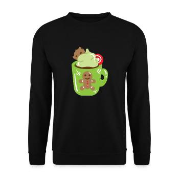 Weihnachten Tasse - Unisex Pullover - Schwarz - Vorne - Alina (178cm) & Michal (187cm)