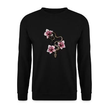 Snake Orchids - Unisex Sweatshirt - black - Front - Alina (178cm) & Michal (187cm)