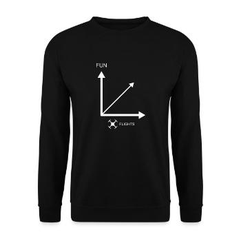 More drone flights - more fun - Unisex Sweatshirt - black - Front - Alina (178cm) & Michal (187cm)