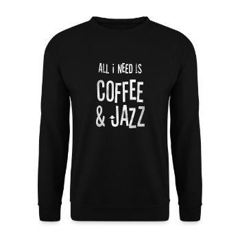 All I Need is Coffee & Jazz Vintage Jazz Music - Unisex Sweatshirt - black - Front - Alina (178cm) & Michal (187cm)