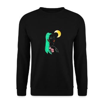 Woman Flowers - Unisex Sweatshirt - black - Front - Alina (178cm) & Michal (187cm)