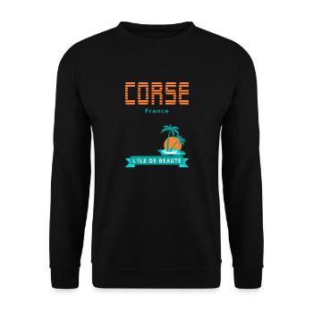 Korsika - die Insel der Schönheit - Unisex Pullover - Schwarz - Vorne - Alina (178cm) & Michal (187cm)