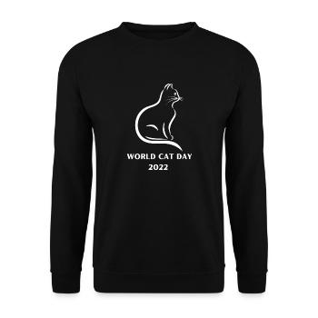 World Cat Day 2022 white - Unisex Sweatshirt - black - Front - Alina (178cm) & Michal (187cm)