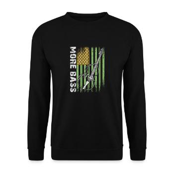 Plus de contrebasse basse avec drapeau américain - Sweat-shirt Unisexe - noir - Devant - Alina (178cm) & Michal (187cm)