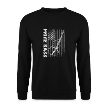 Plus de contrebasse basse avec drapeau américain - Sweat-shirt Unisexe - noir - Devant - Alina (178cm) & Michal (187cm)