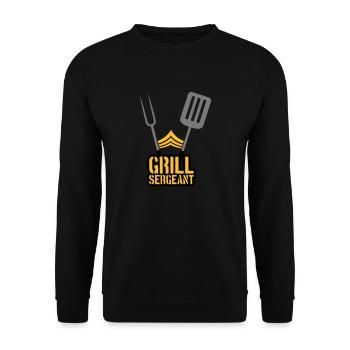 Barbecue Party Grill Sergeant Barbecue - Unisex Sweatshirt - black - Front - Alina (178cm) & Michal (187cm)