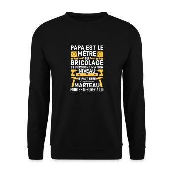 Humour papa bricoleur - Sweat-shirt Unisexe - noir - Devant - Alina (178cm) & Michal (187cm)