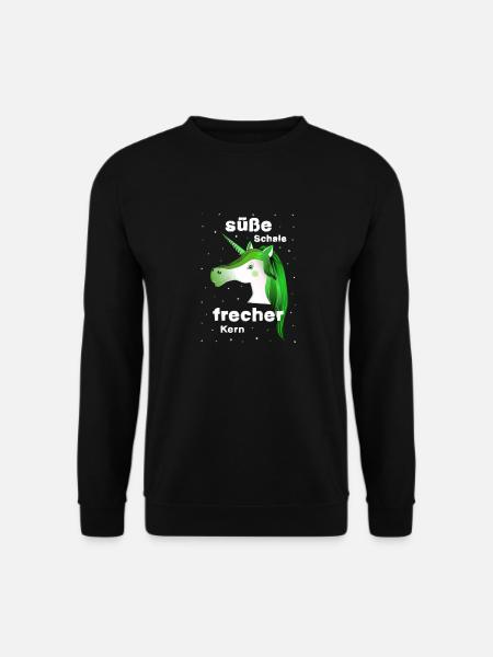 grünes Einhorn frecher süß - Unisex Pullover - Schwarz