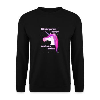 unicorn pink unicorn kindergarten student - Unisex Pullover - Schwarz - Vorne - Alina (178cm) & Michal (187cm)