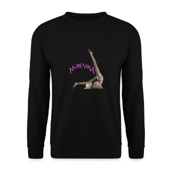 Nude Yoga practicing girl - Unisex Pullover - Schwarz - Vorne - Alina (178cm) & Michal (187cm)