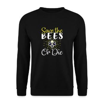Rettet die Bienen, Save the Bees, Bienenzüchter - Unisex Pullover - Schwarz - Vorne - Alina (178cm) & Michal (187cm)