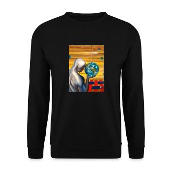 Surreal painting. ''The creator'' - Unisex Sweatshirt - black - Front - Alina (178cm) & Michal (187cm)