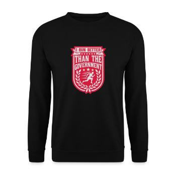 run better than government - Unisex Sweatshirt - black - Front - Alina (178cm) & Michal (187cm)