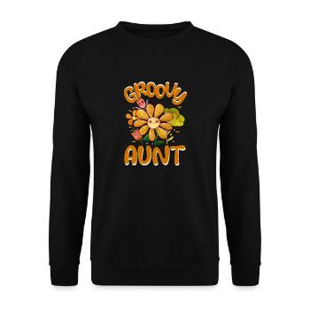 Groovy Aunt Family Matching Vintage Family Outfit - Unisex Pullover - Schwarz - Vorne - Alina (178cm) & Michal (187cm)
