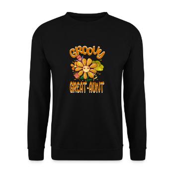 Groovy Great-Aunt Family Matching Vintage Family - Unisex Pullover - Schwarz - Vorne - Alina (178cm) & Michal (187cm)