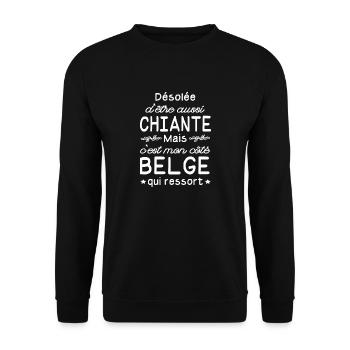 chiante et belge / cadeau femme belge - Sweat-shirt Unisexe - noir - Devant - Alina (178cm) & Michal (187cm)