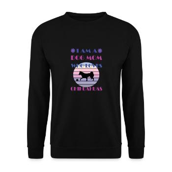 Chihuahua dog mom - Unisex Pullover - Schwarz - Vorne - Alina (178cm) & Michal (187cm)