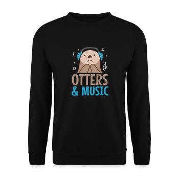 Loutres et musicien de musique Sea Animal Forest - Sweat-shirt Unisexe - noir - Devant - Alina (178cm) & Michal (187cm)