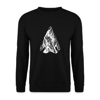 Arrowhead Hunting Pfeilspitzen Sammler - Unisex Pullover - Schwarz - Vorne - Alina (178cm) & Michal (187cm)
