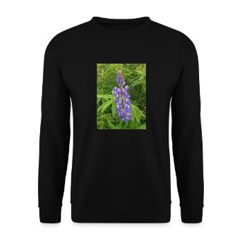 wilde mehrjährige Lupine auch Sonnenuhrlupine - Unisex Pullover - Schwarz - Vorne - Alina (178cm) & Michal (187cm)