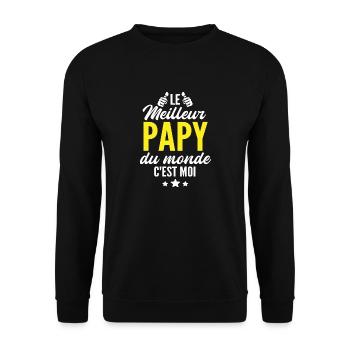 c est moi le meilleur papy du monde / humour papy - Sweat-shirt Unisexe - noir - Devant - Alina (178cm) & Michal (187cm)