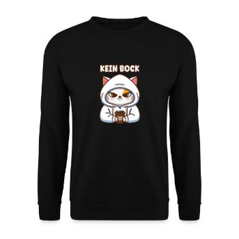 KEIN BOCK ! Kaffee Spruch Katzen T-Shirt - Unisex Pullover - Schwarz - Vorne - Alina (178cm) & Michal (187cm)