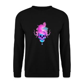 Feu Crâne Fumée Rose Squelette Flammes 12 - Sweat-shirt Unisexe - noir - Devant - Alina (178cm) & Michal (187cm)
