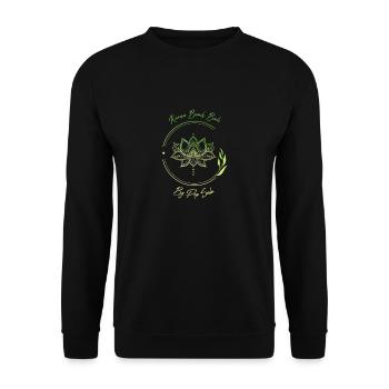 Lotus flower Karma Beach lime green - Unisex Sweatshirt - black - Front - Alina (178cm) & Michal (187cm)