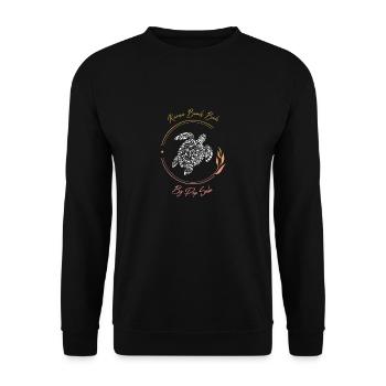 Turtle Karma Beach yellow orange - Unisex Sweatshirt - black - Front - Alina (178cm) & Michal (187cm)