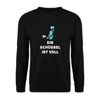Toilette Klo WC Kacken Schüssel voll - Unisex Pullover - Schwarz - Vorne - Alina (178cm) & Michal (187cm)