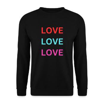 LOVE LOVE - Unisex Pullover - Schwarz - Vorne - Alina (178cm) & Michal (187cm)