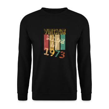 50. Geburtstag Vintage Geschenk Geschenkidee - Unisex Pullover - Schwarz - Vorne - Alina (178cm) & Michal (187cm)