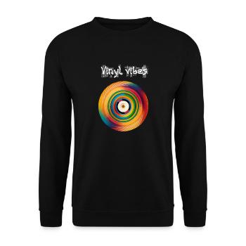 Vinyl-Vibes - Unisex Pullover - Schwarz - Vorne - Alina (178cm) & Michal (187cm)