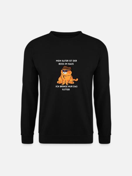Mein Kater ist der Boss - Unisex Pullover - Schwarz