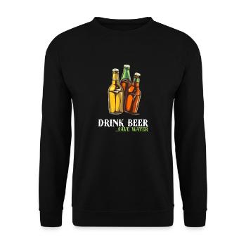 Buvez de la bière - Sweat-shirt Unisexe - noir - Devant - Alina (178cm) & Michal (187cm)