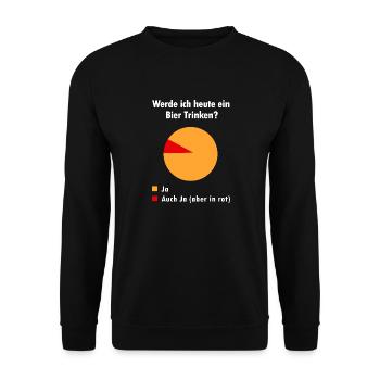 werde ich heute bier trinken Bierdiagram - Unisex Pullover - Schwarz - Vorne - Alina (178cm) & Michal (187cm)