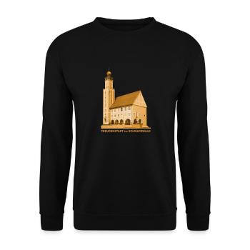 Freudenstadt Rathaus Schwarzwald Baden-Württemberg - Unisex Pullover - Schwarz - Vorne - Alina (178cm) & Michal (187cm)
