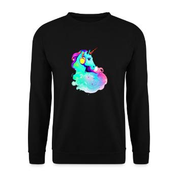 Unicorns Listen to music Unicorn Mythical Animal Unicorn - Unisex Sweatshirt - black - Front - Alina (178cm) & Michal (187cm)