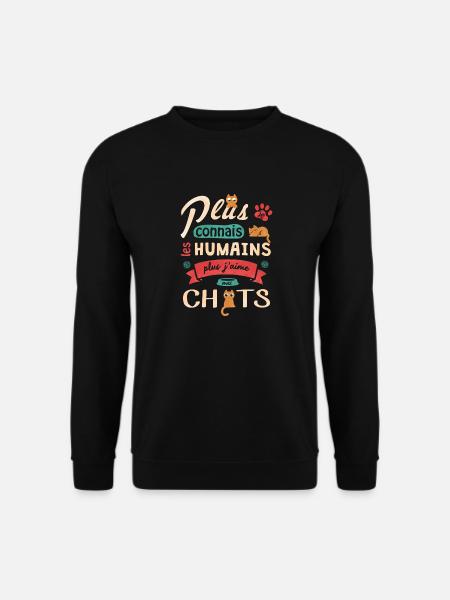 J aime mes chats - Sweat-shirt Unisexe - noir
