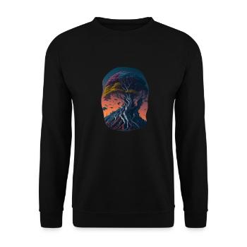 Surreal world from an imaginative tree - Unisex Sweatshirt - black - Front - Alina (178cm) & Michal (187cm)